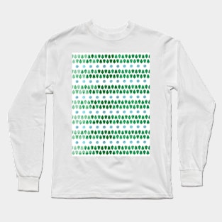 Merry Christmas Green Trees Long Sleeve T-Shirt